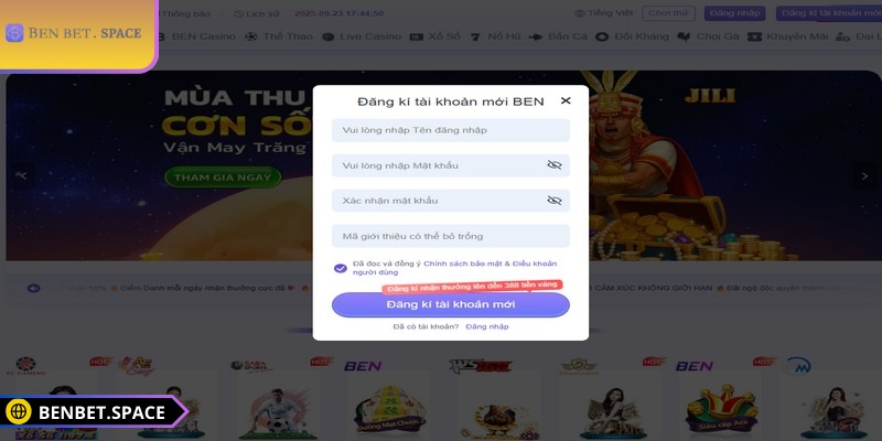 Đăng ký BENBET 2 Cần check kỹ mọi yêu cầu trước khi hoàn tất đăng ký BENBET